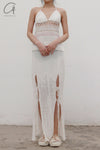 SWAYING/KNIT Japanese paper furry maxi skirt SW22SSB22 white